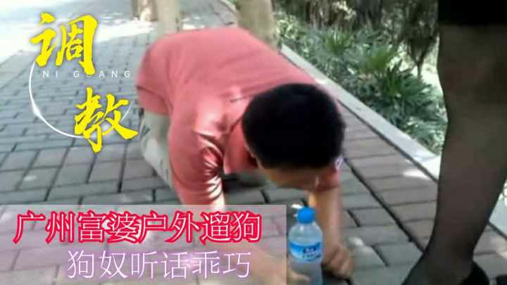 【SM重味】国产重口~广州富婆户外遛狗-变态