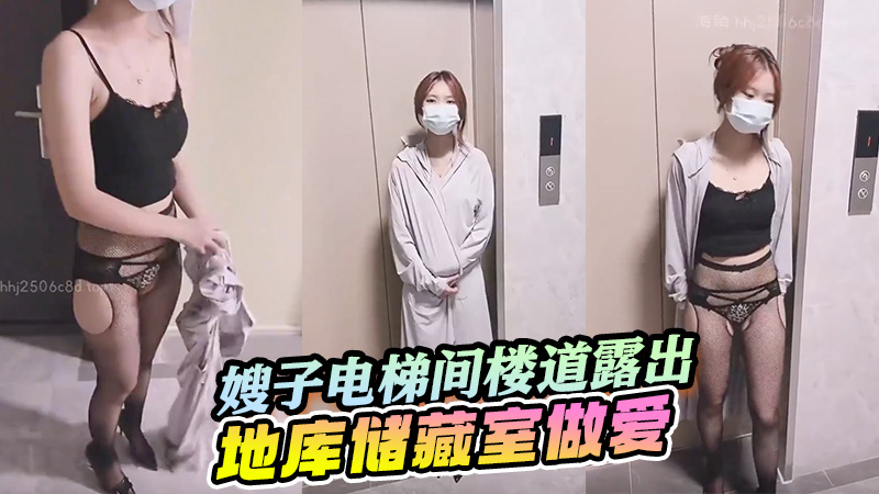 （原创）嫂子电梯间楼道露出，地库储藏室做爱，生怕被人看到！嫂子直呼太刺激！