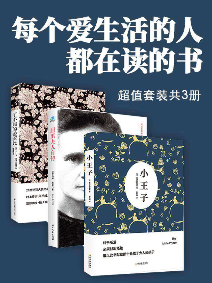 每个爱生活的人都在读的书:小王子+居里夫人自传+了不起的盖茨比(超值套装共3册)