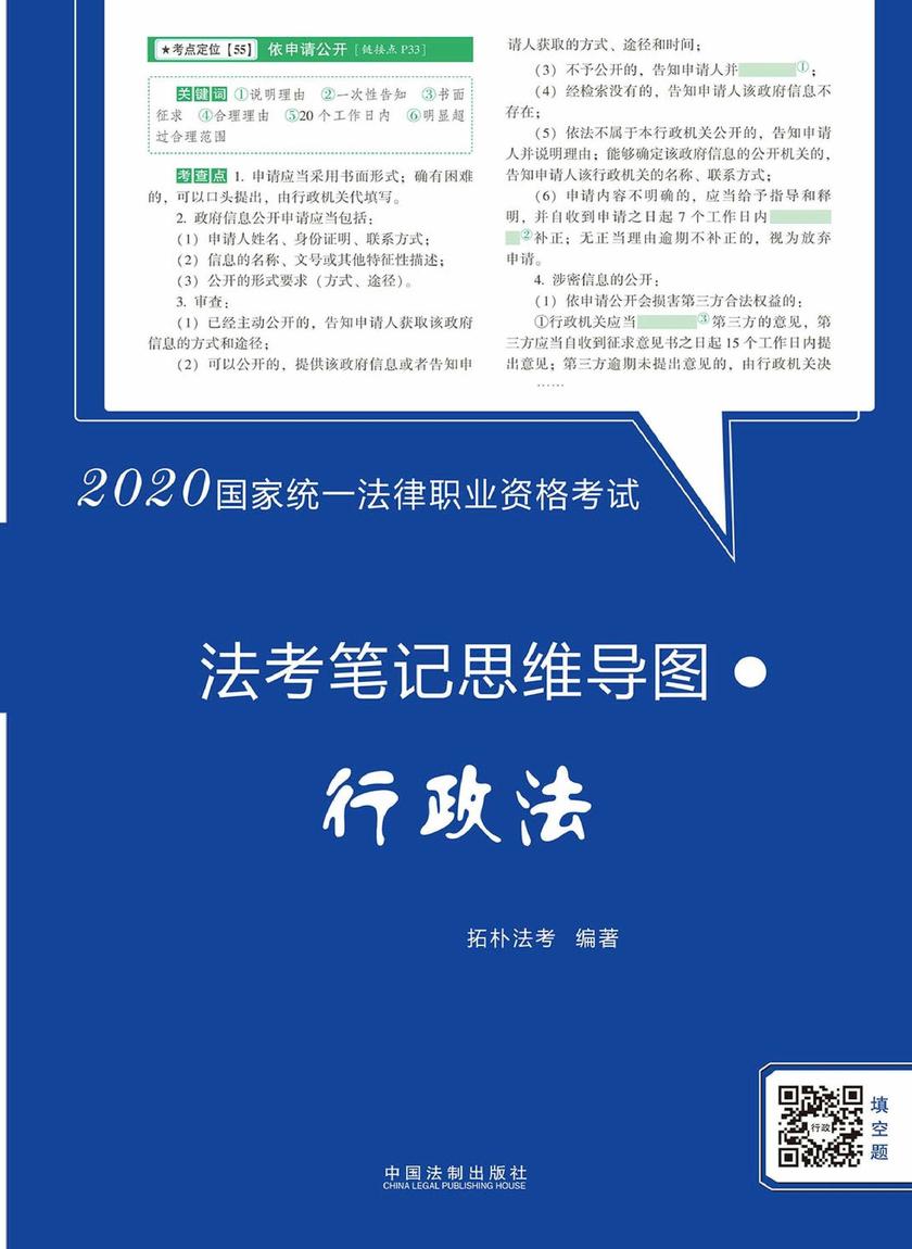 2020国家统一法律职业资格考试法考笔记思维导图:行政法【拓朴法考笔记思维导图】
