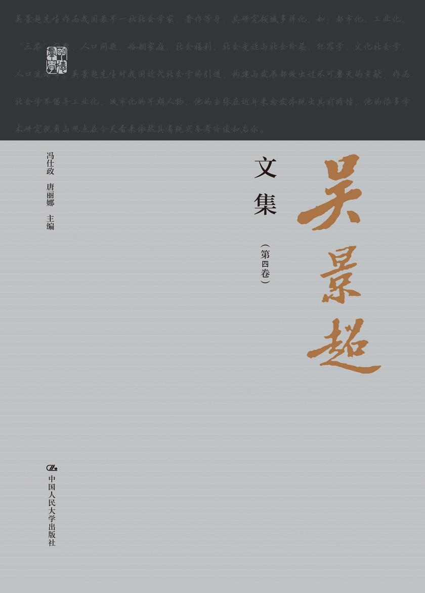 吴景超文集(明德群学)第四卷
