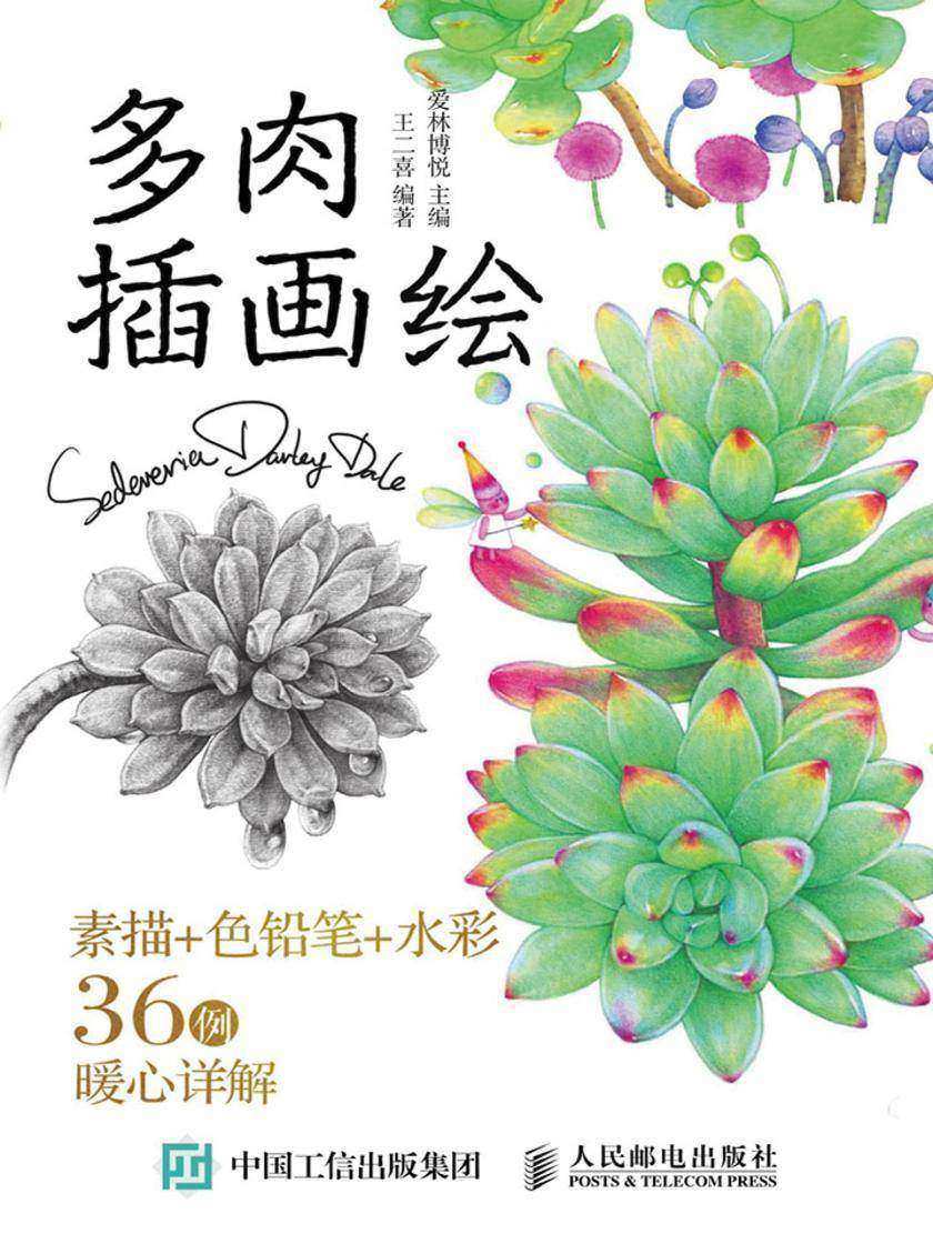 多肉插画绘：素描+色铅笔+水彩36例暖心详解