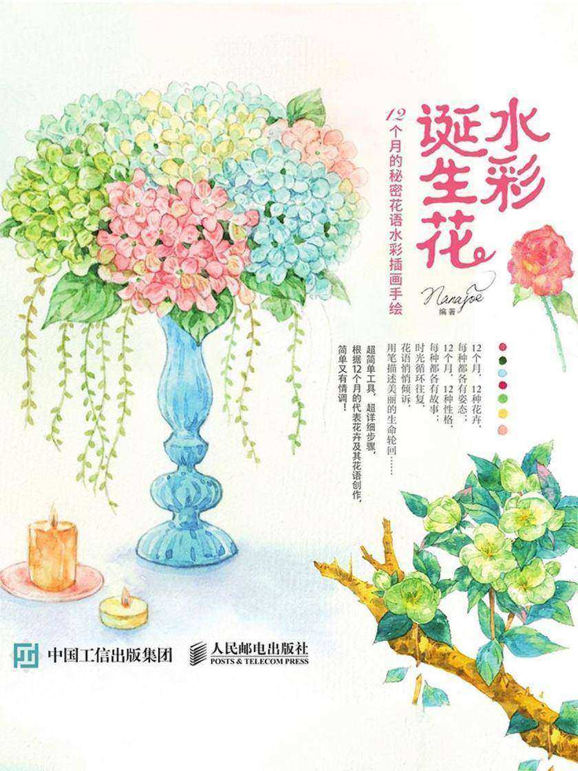 水彩诞生花 12个月的秘密花语水彩插画手绘
