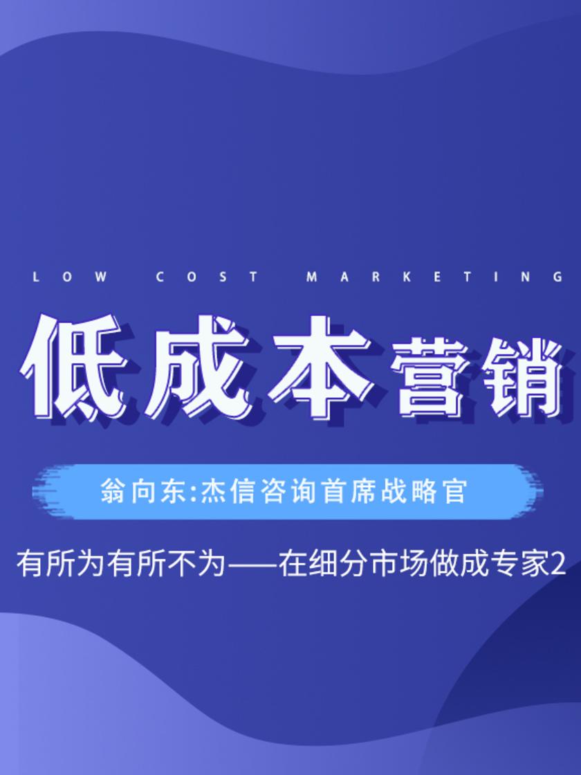 第19集 有所为有所不为——在细分市场做成专家2(此商品为视频课程)