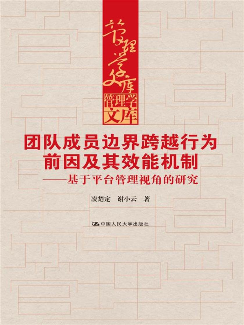 团队成员边界跨越行为前因及其效能机制——基于平台管理视角的研究(管理学文库)