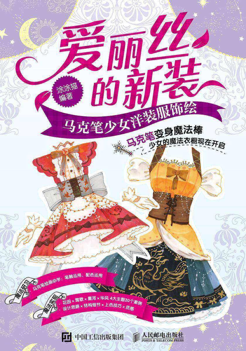 爱丽丝的新装 马克笔少女洋装服饰绘