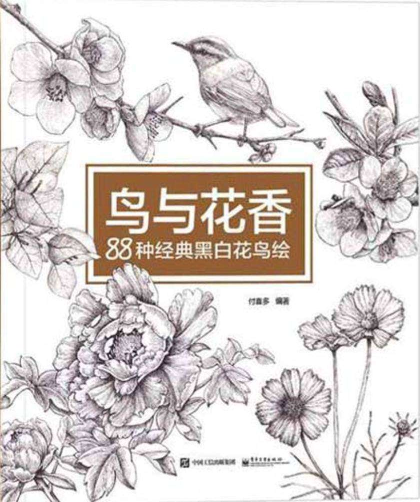 鸟与花香88种经典黑白花鸟绘