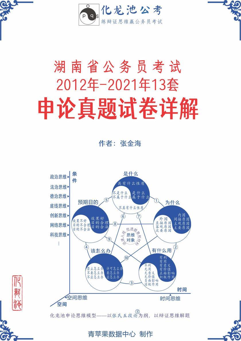 湖南省公务员考试2012年-2021年13套申论真题试卷详解(2021)(以辩证思维解题·系列公考教程之八)