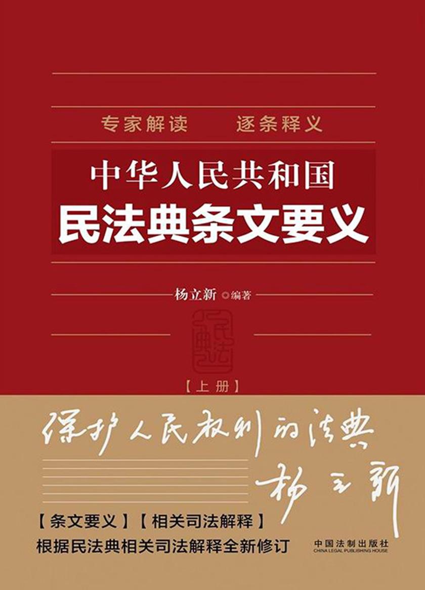 中华人民共和国民法典条文要义(上册)